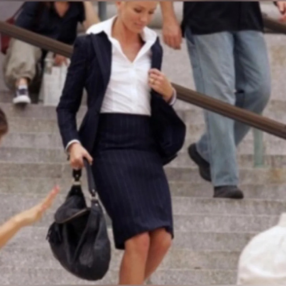 ASO Cameron Diaz👜Onna Ehrlich/ Rachel bag/ Hobo bag/ 100% Leather/ Navy blue - Picture 3 of 17